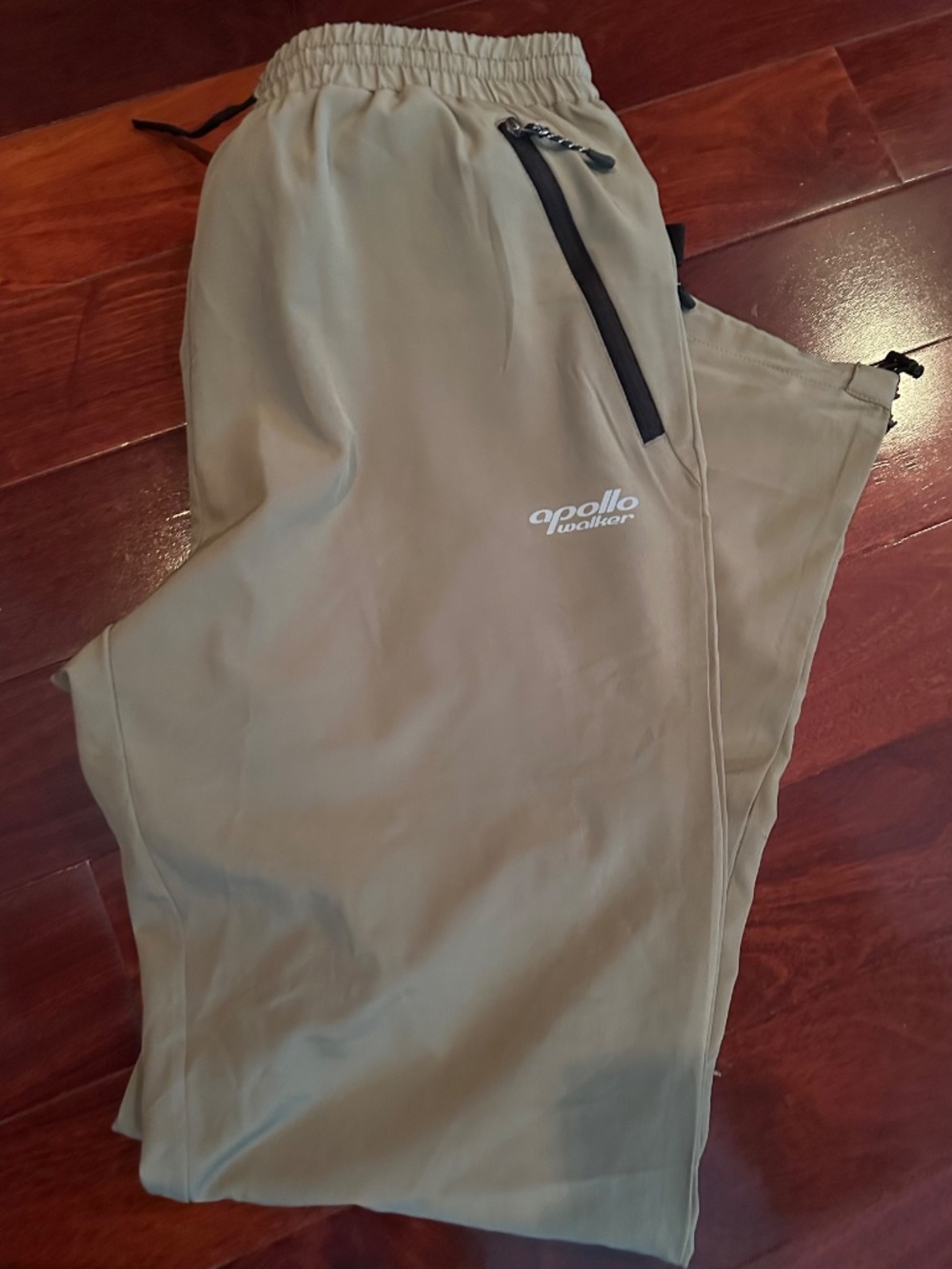 Apollo Walker Unisex Casual Zipper Pockets Drawstring Hiking Tan Pants Med NWOT